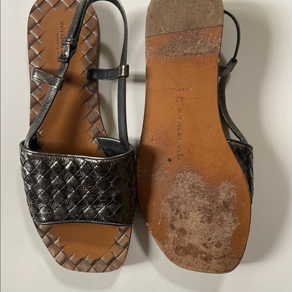 [Bottega Veneta] Ravello Pewter Braided Flat Strap Sandals Sz: 8 [EU 38] - Picture 5 of 9